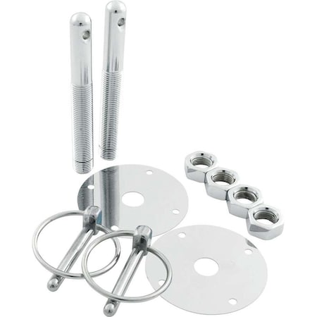 Allstar Performance Steel Hood Pin Kit with 0.25 in. Flip-Over Clips ALL18513